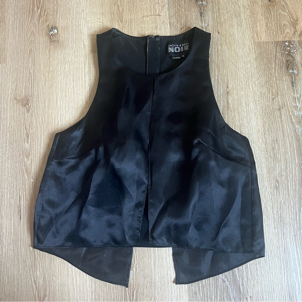 Sachin & Babi Noir Black Sleeveless Dress Top Size S